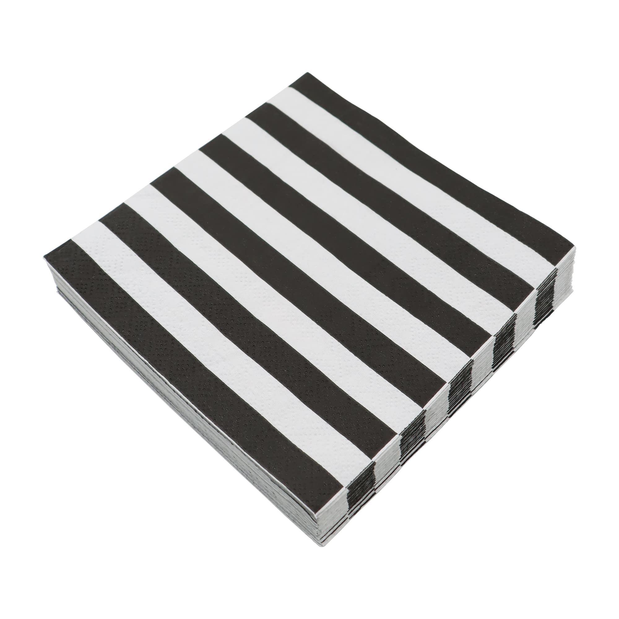 24 Packs: 20 ct. (480 total) Black & White Stripes Beverage Napkins by Celebrate It™